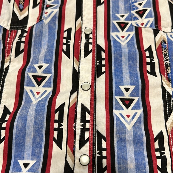 Rock & Roll Cowgirl Women’s Sz M Aztec‎ Print Pearl Snap Long Sleeve Shirt - Picture 4 of 12